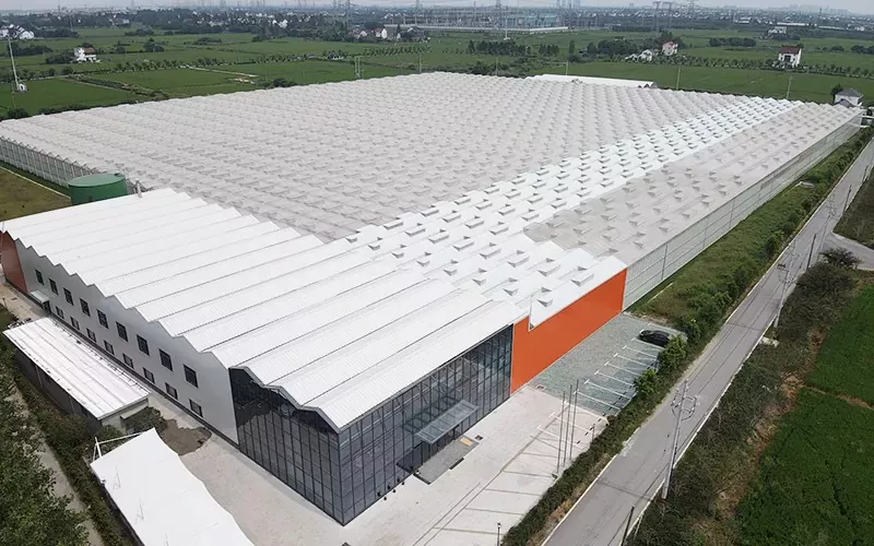 El invernadero de vidrio abarca la tecnología de vanguardia para la agricultura sostenible